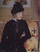Mary Cassatt The young girl in the black oil on canvas